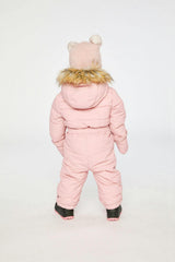 Baby Original One Piece Puffy Snowsuit With Removable Mittens And Boots Pale Dusty Pink