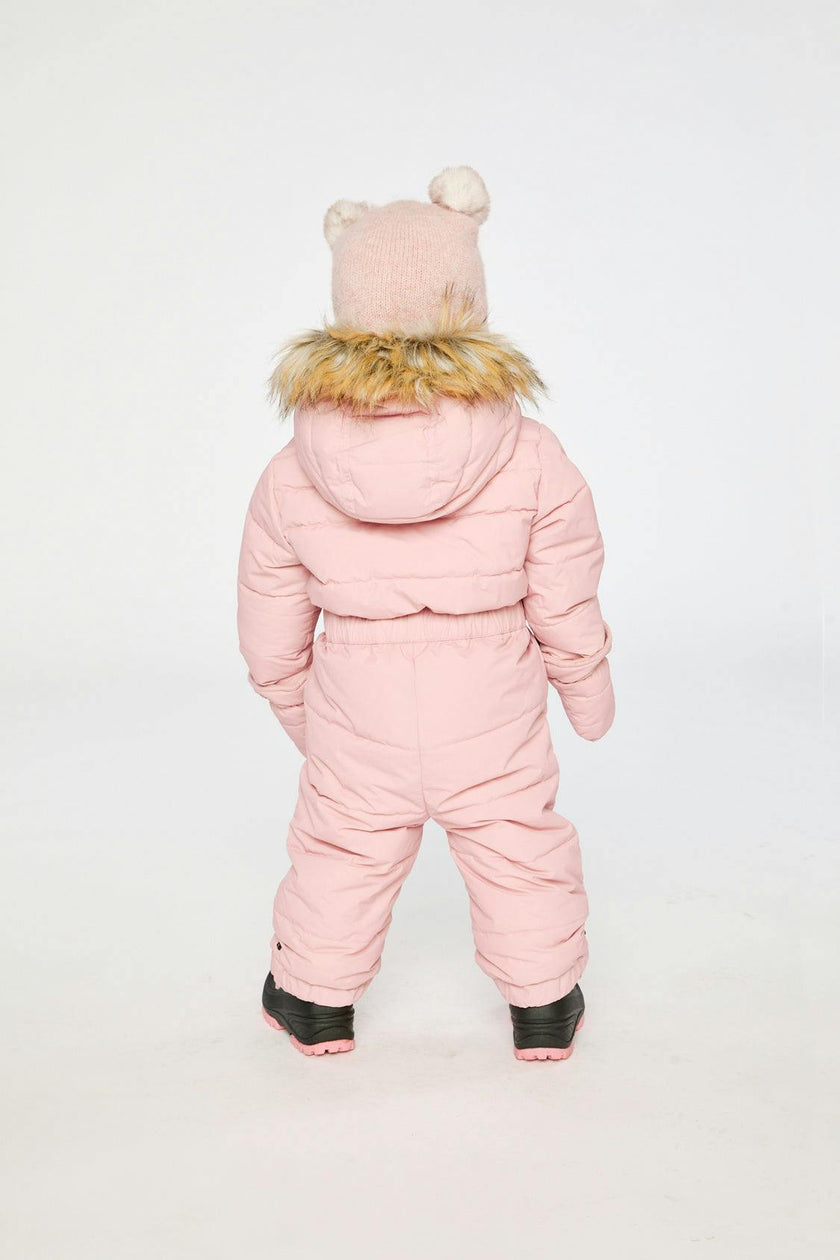 Baby Original One Piece Puffy Snowsuit With Removable Mittens And Boots Pale Dusty Pink