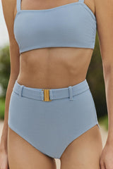 Lucia Belted High Waist in Powder Blue