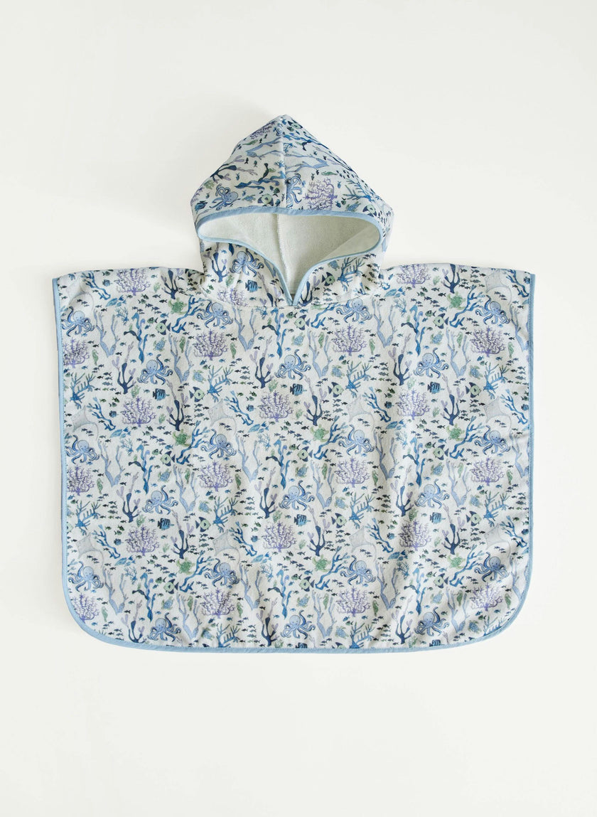 Children's Organic Swim Poncho - Coral Reef