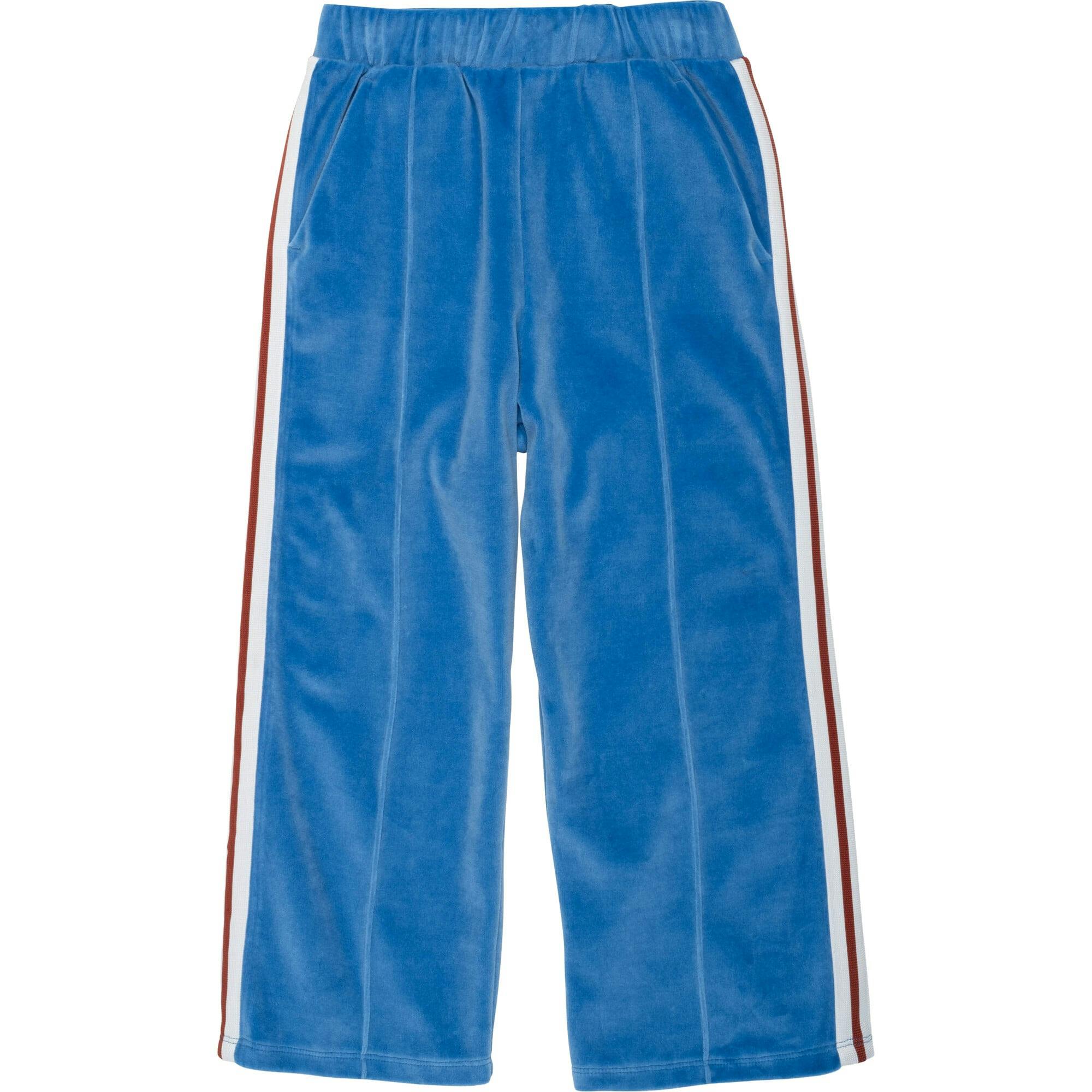 Velour Riley Track Pants in Blue Note