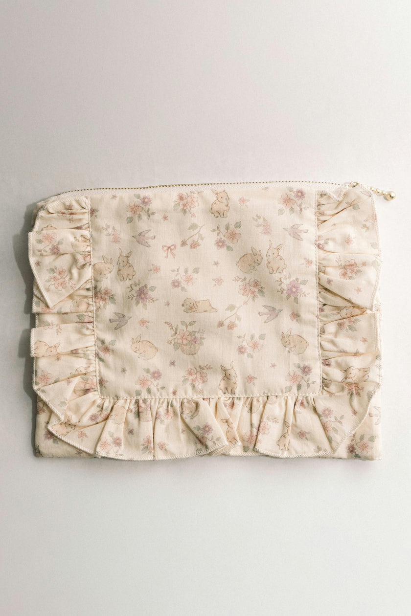 Storybook Timeless Floral Ruffle Zipper Pouch