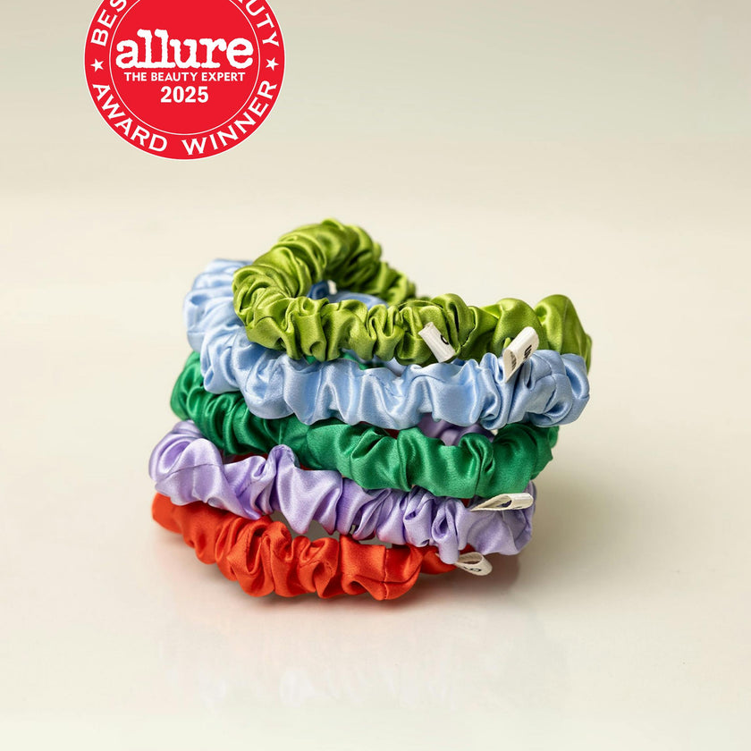 Deep Green Silk Scrunchies