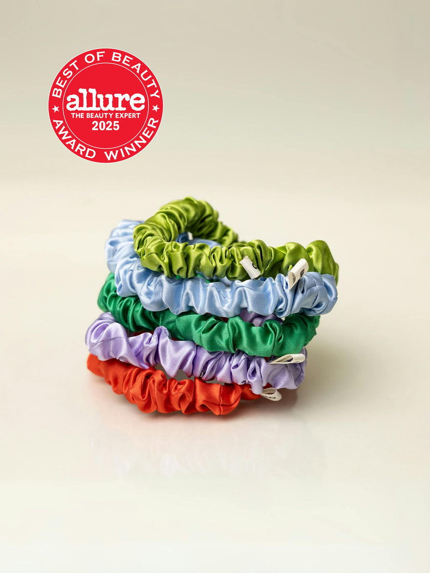 Deep Green Silk Scrunchies