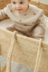 Butterfly Turtle Printed Elastic Waist Long Sleeve Top and Pants Two Piece Set