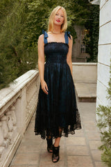 Isadora Dress in Navy & Black