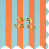 Stripe Happy Birthday Large Napkins