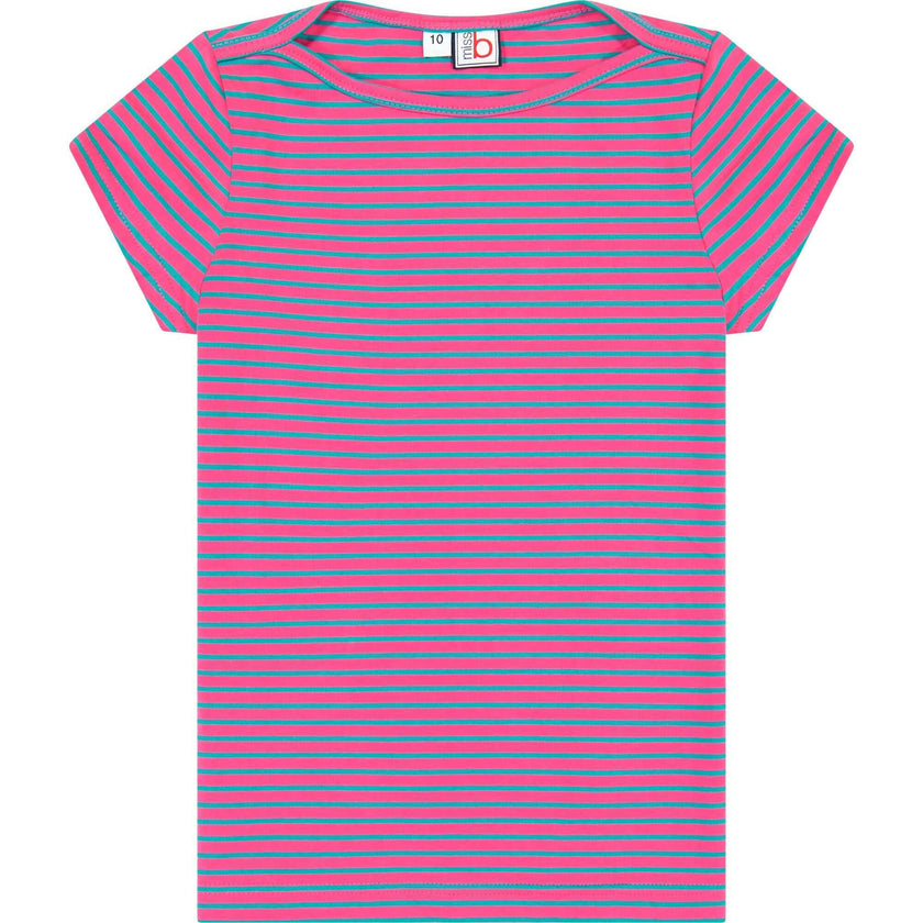 Nina Cap Sleeve Bateau Tee, Stripes
