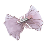 Multicolor Beaded Bow Clip Set