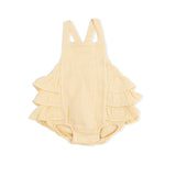 Solid Muslin Italian Straw - Ruffle Sunsuit