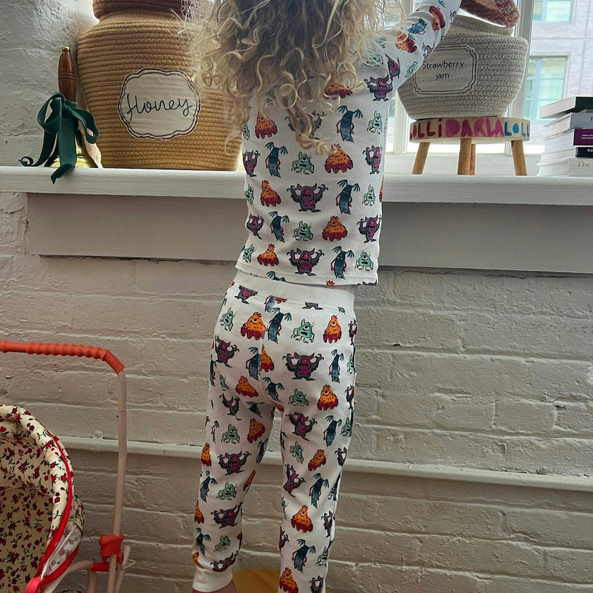 The Organic Long Sleeve Pajama Set [Monster Mash]