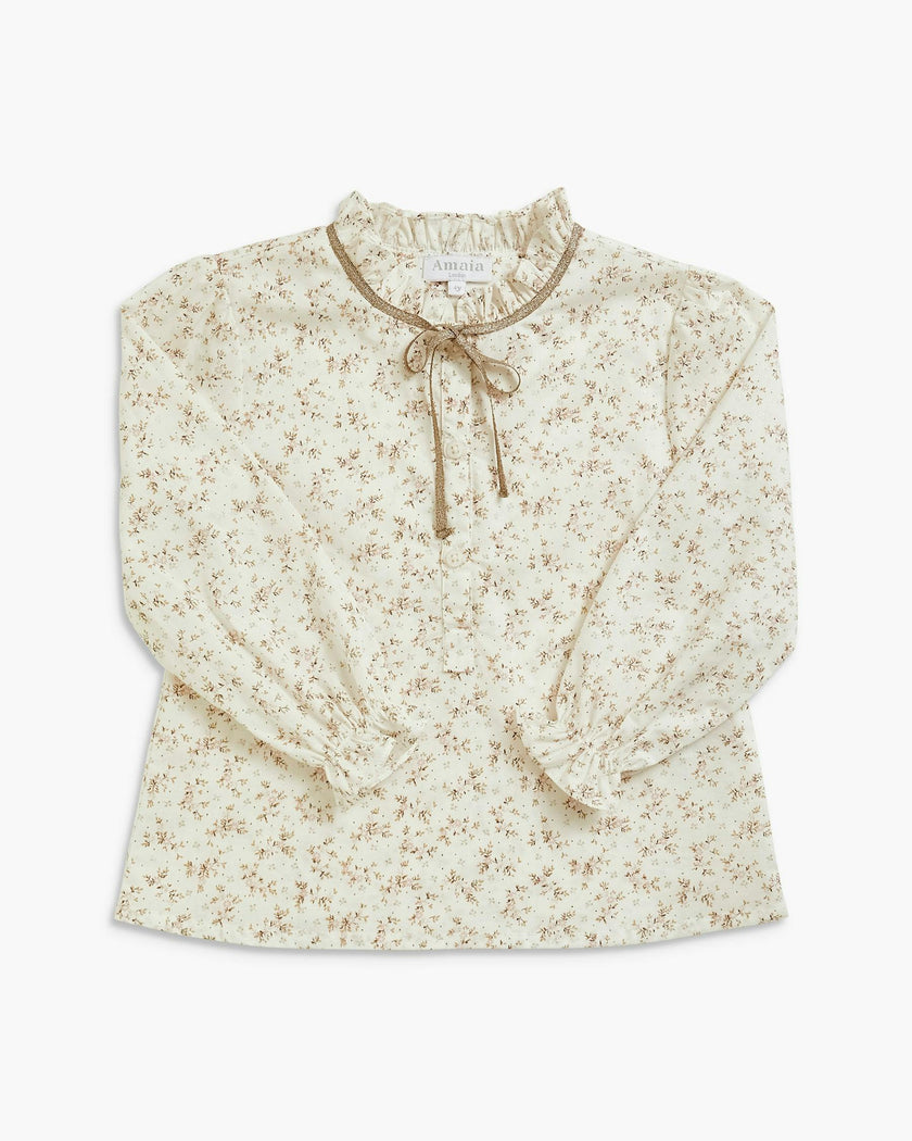 Diana Blouse Pink Gold Floral