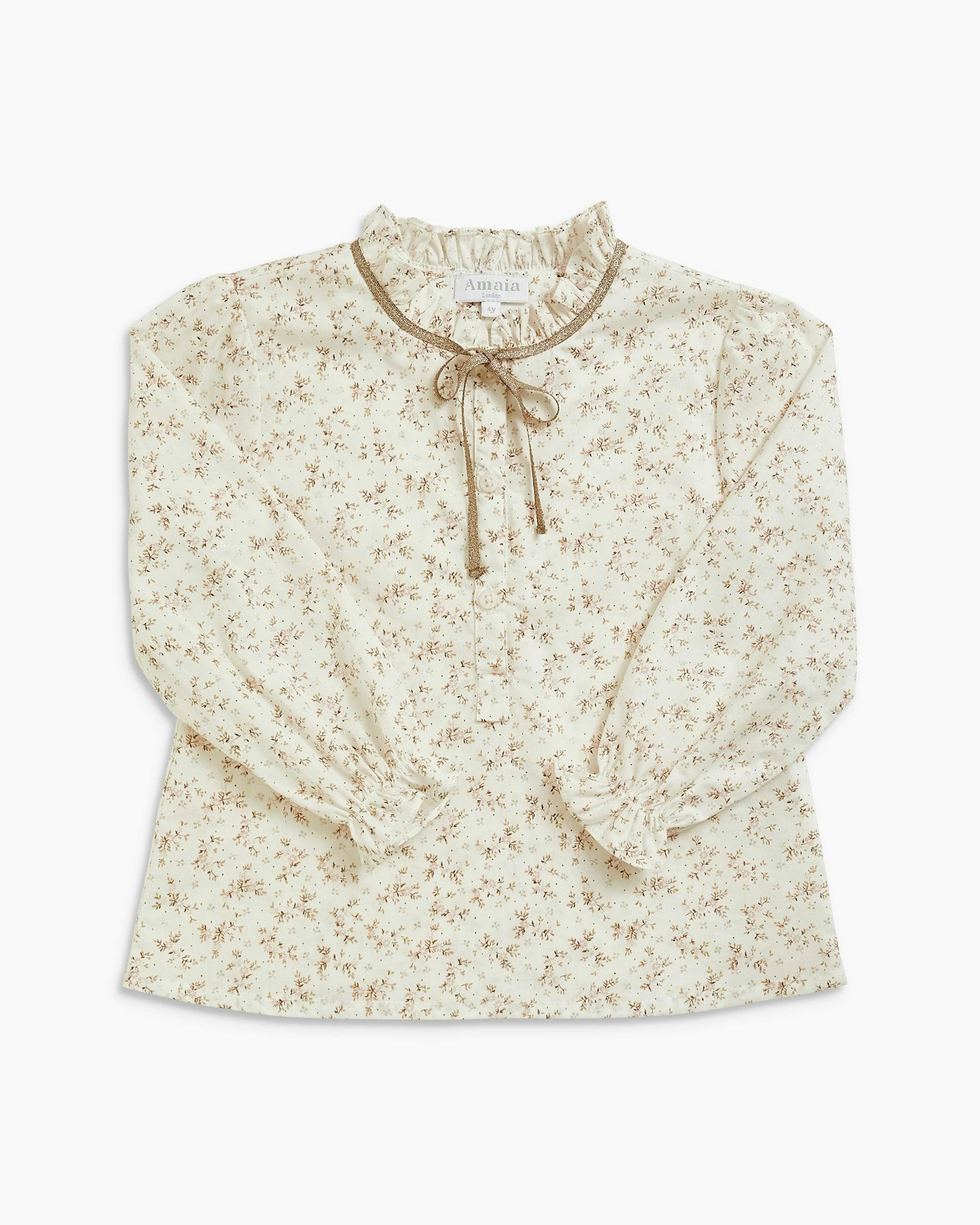 Diana Blouse Pink Gold Floral
