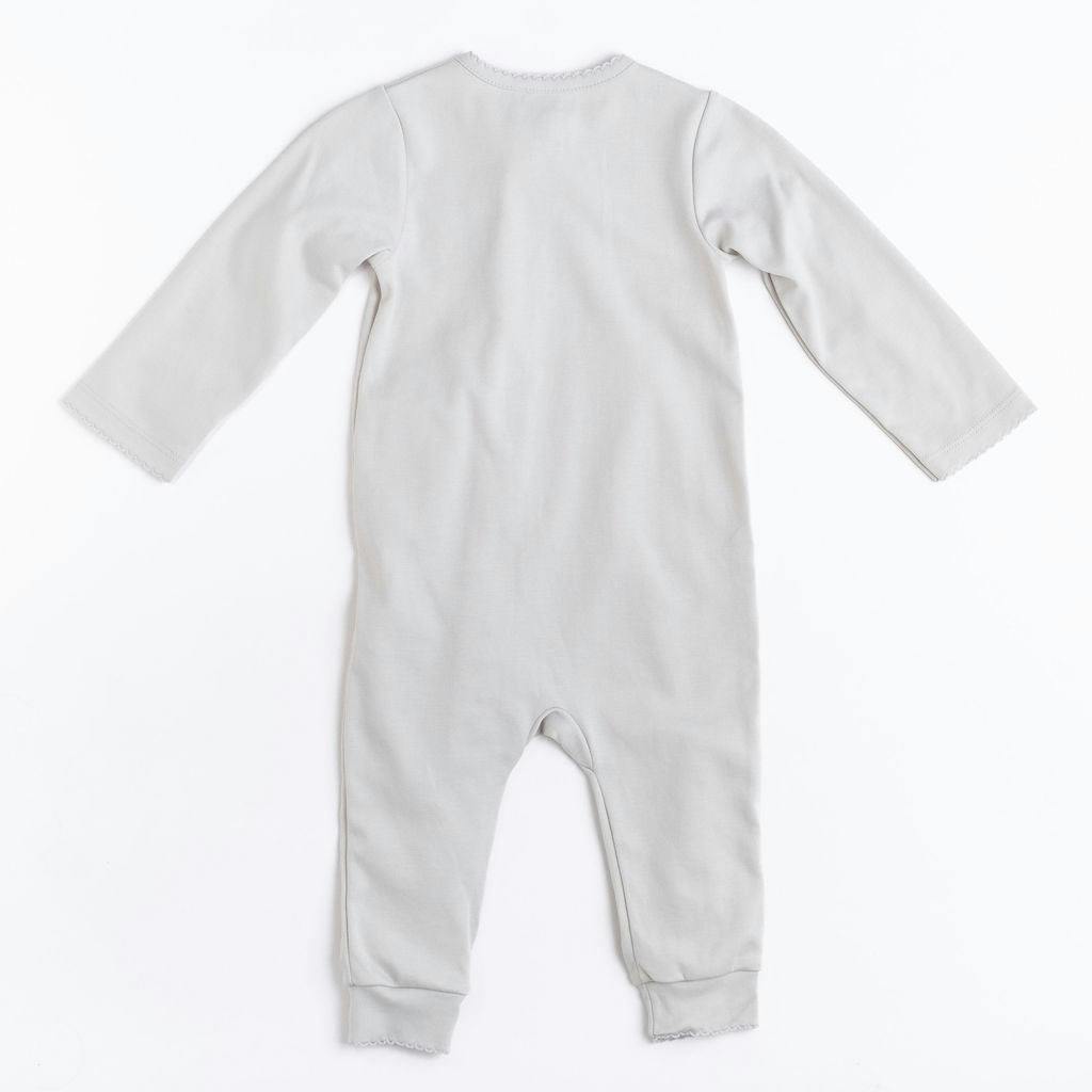 Pima Embroidered Footless Sleeper in Blue Boat