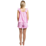 Women's Hepburn Gingham Pink Frill Tank PJ Set
