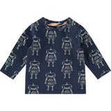 Allover Robot Print Long Sleeve T-Shirt