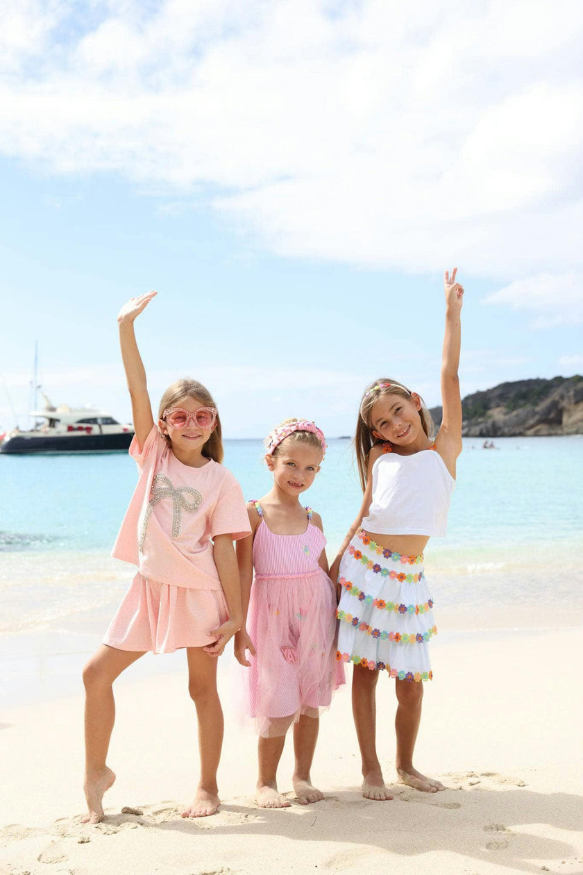Pink Crystal Bow Short Set