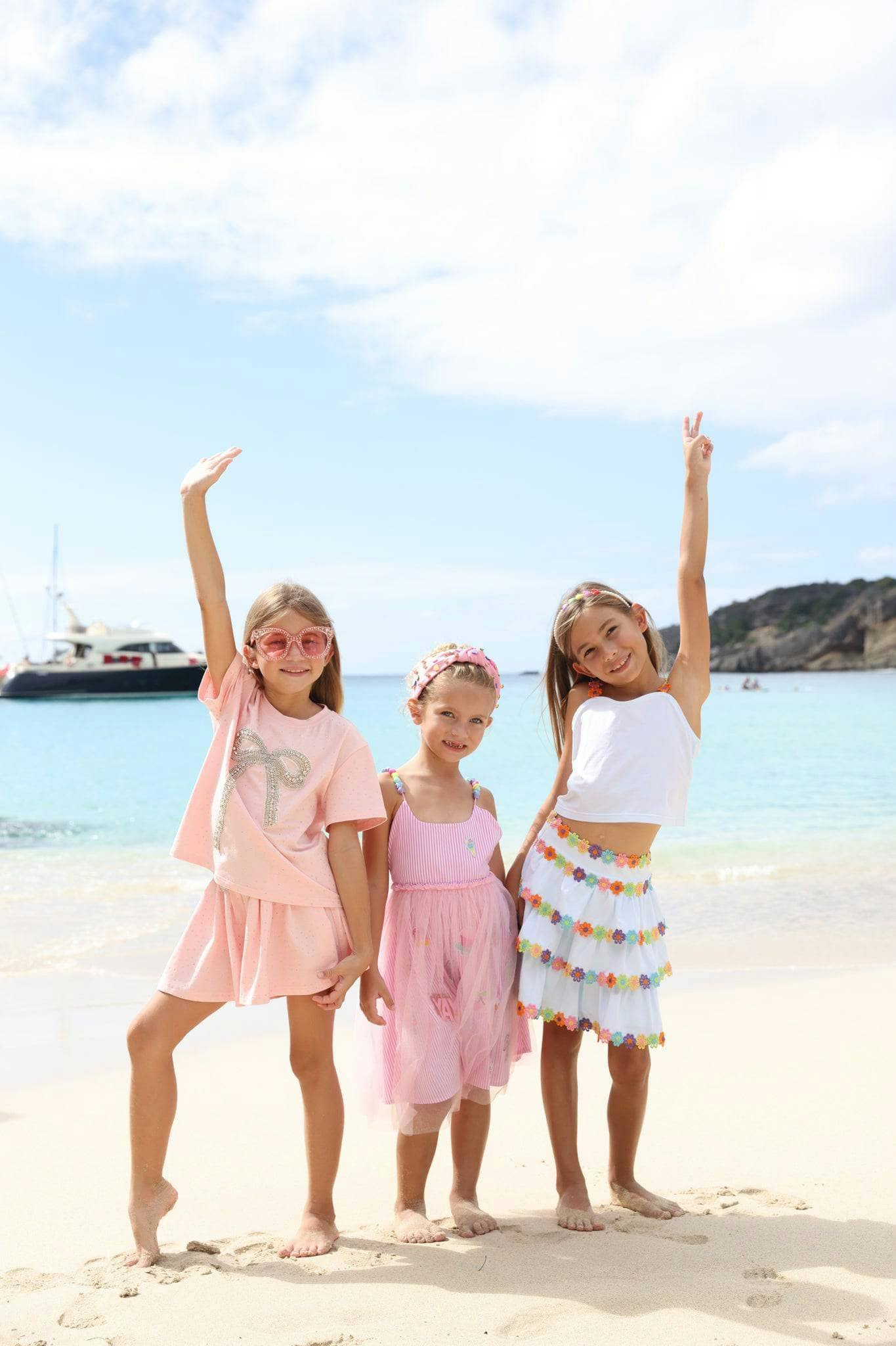 Pink Crystal Bow Short Set