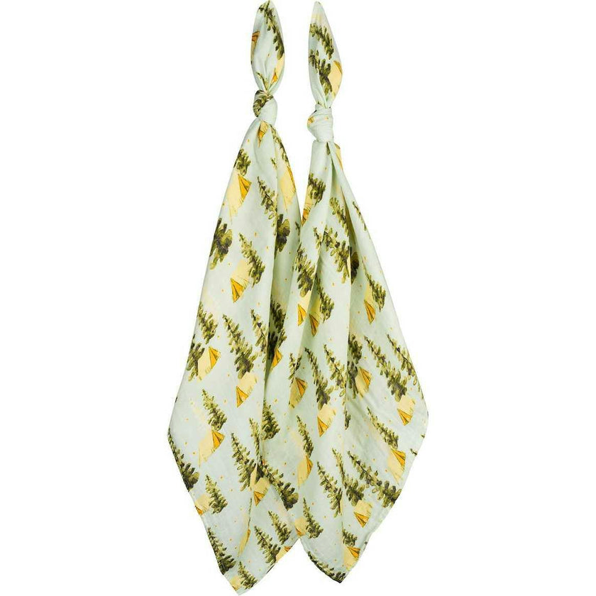 Camping Bamboo Muslin Two-Piece Burp Cloth Set