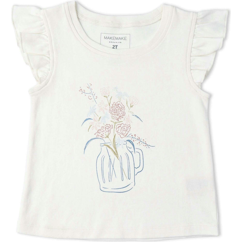 Organic Sleeveless Flutter Top & Shorts Set - Spring Floral