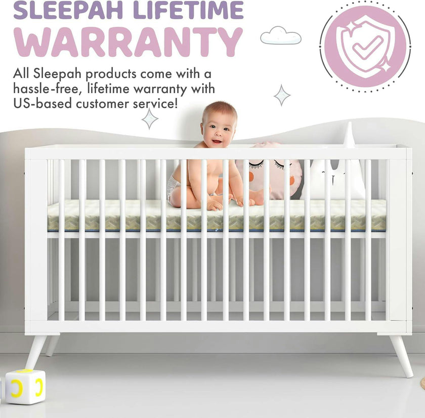 2” Crib Mattress Topper Memory Foam – Waterproof & Breathable Soft Cover