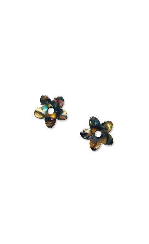 Petite Flower Charms in Green Tortoise