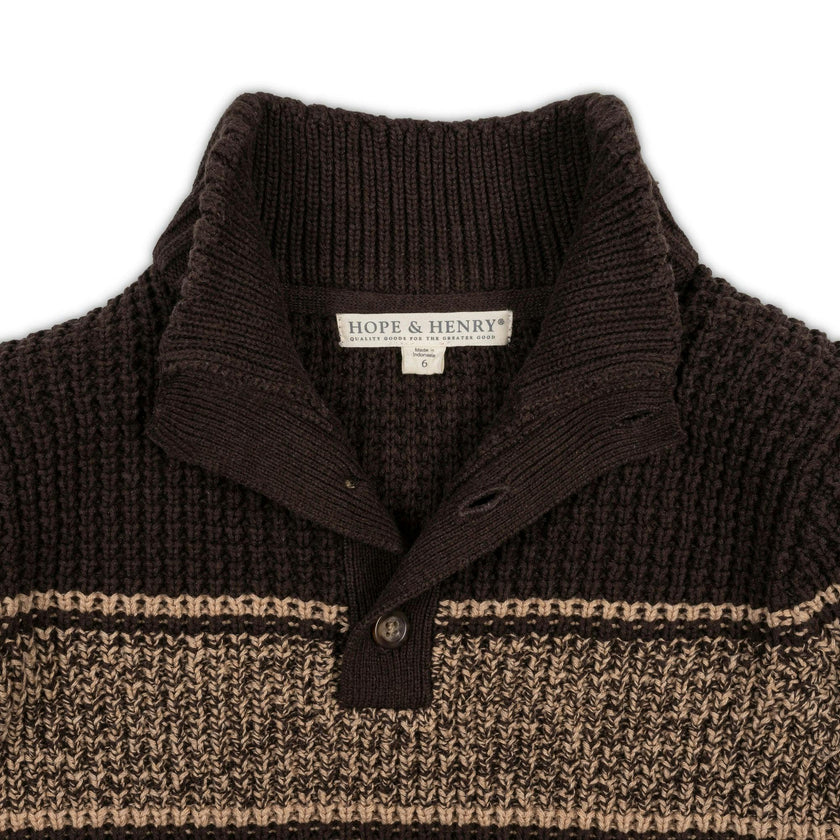 Organic Mock Neck Waffle Sweater