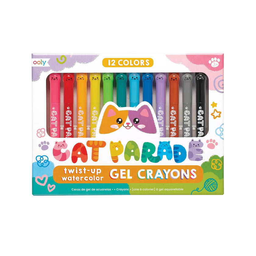 Cat Parade Twist-up Watercolor Gel Crayons - Set of 12