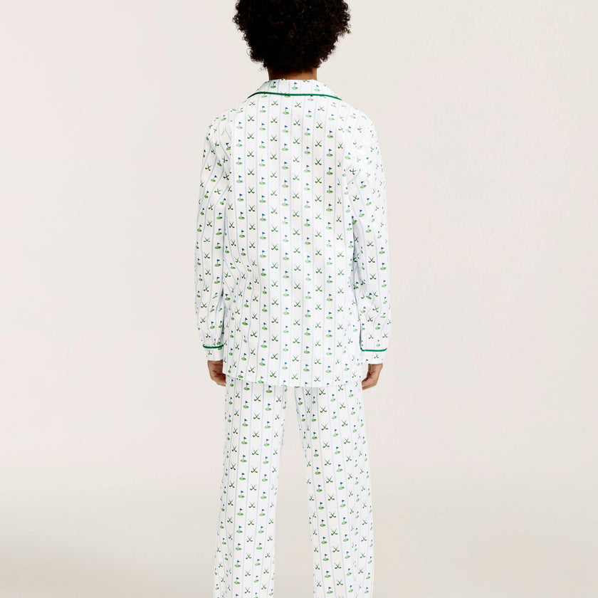 Kid's Twill Pajama Set in Fairway Stripe