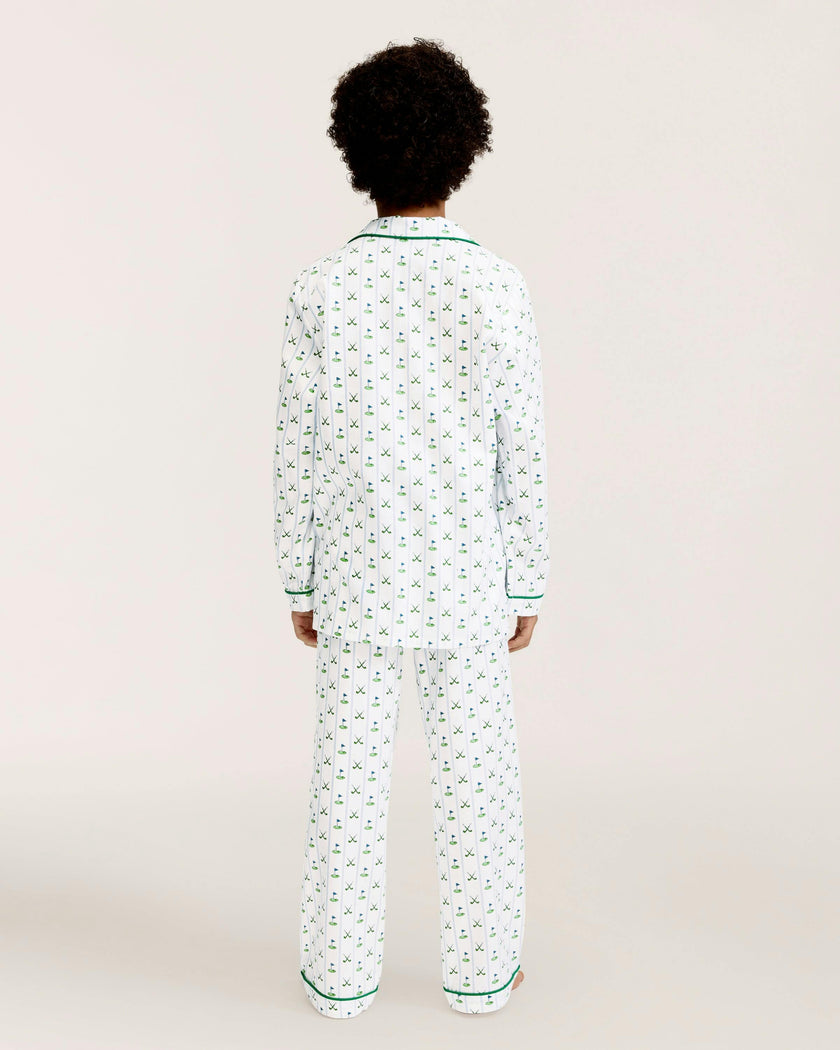 Kid's Twill Pajama Set in Fairway Stripe