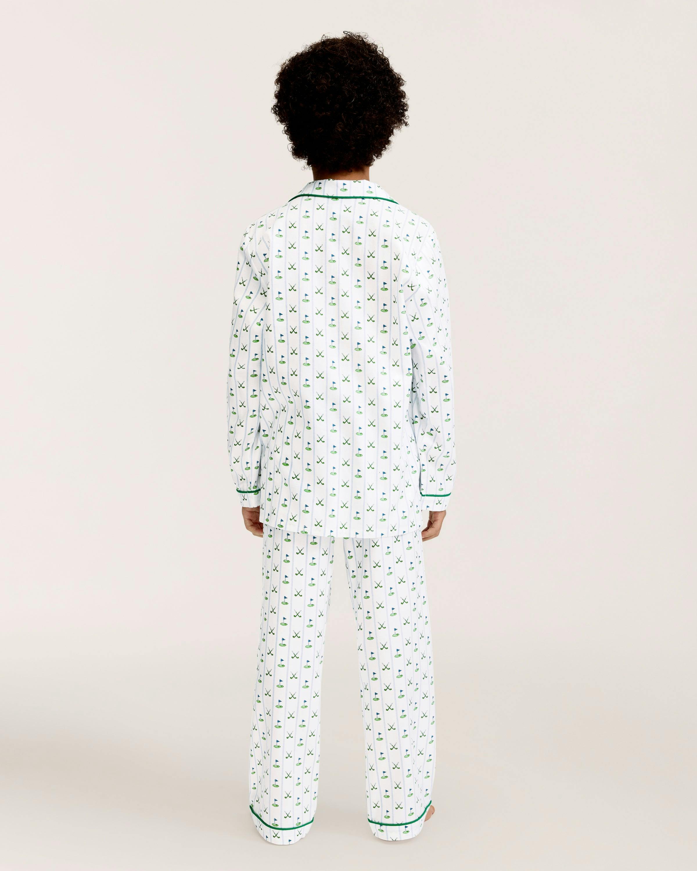 Kid's Twill Pajama Set in Fairway Stripe