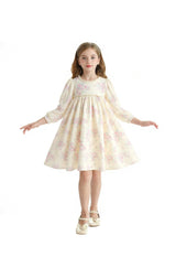 Cream Floral Vintage Dress