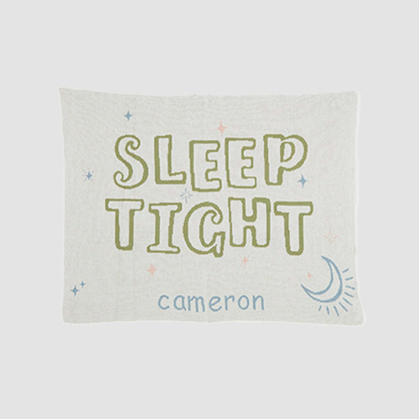 Custom Personalized Baby Sustainable Knit Throw Blanket - Sleep Tight