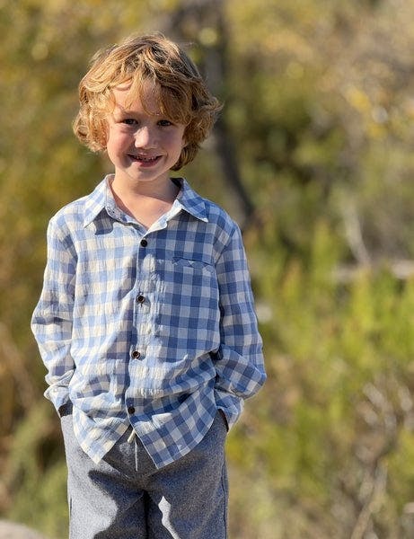 ATWOOD woven shirt  blue /white /plaid
