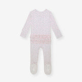 Andina Rose Pointelle Footie Ruffled Zippered One Piece