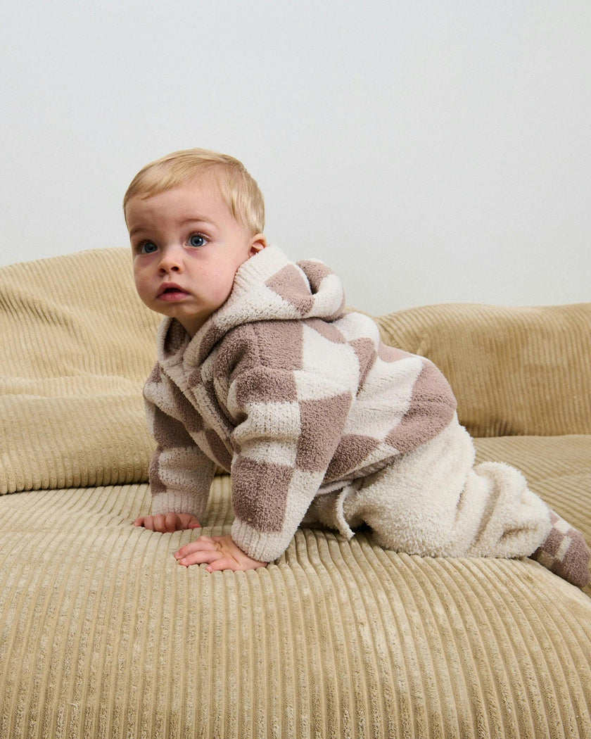 Hooded Cardigan • Checkers Fuzzy