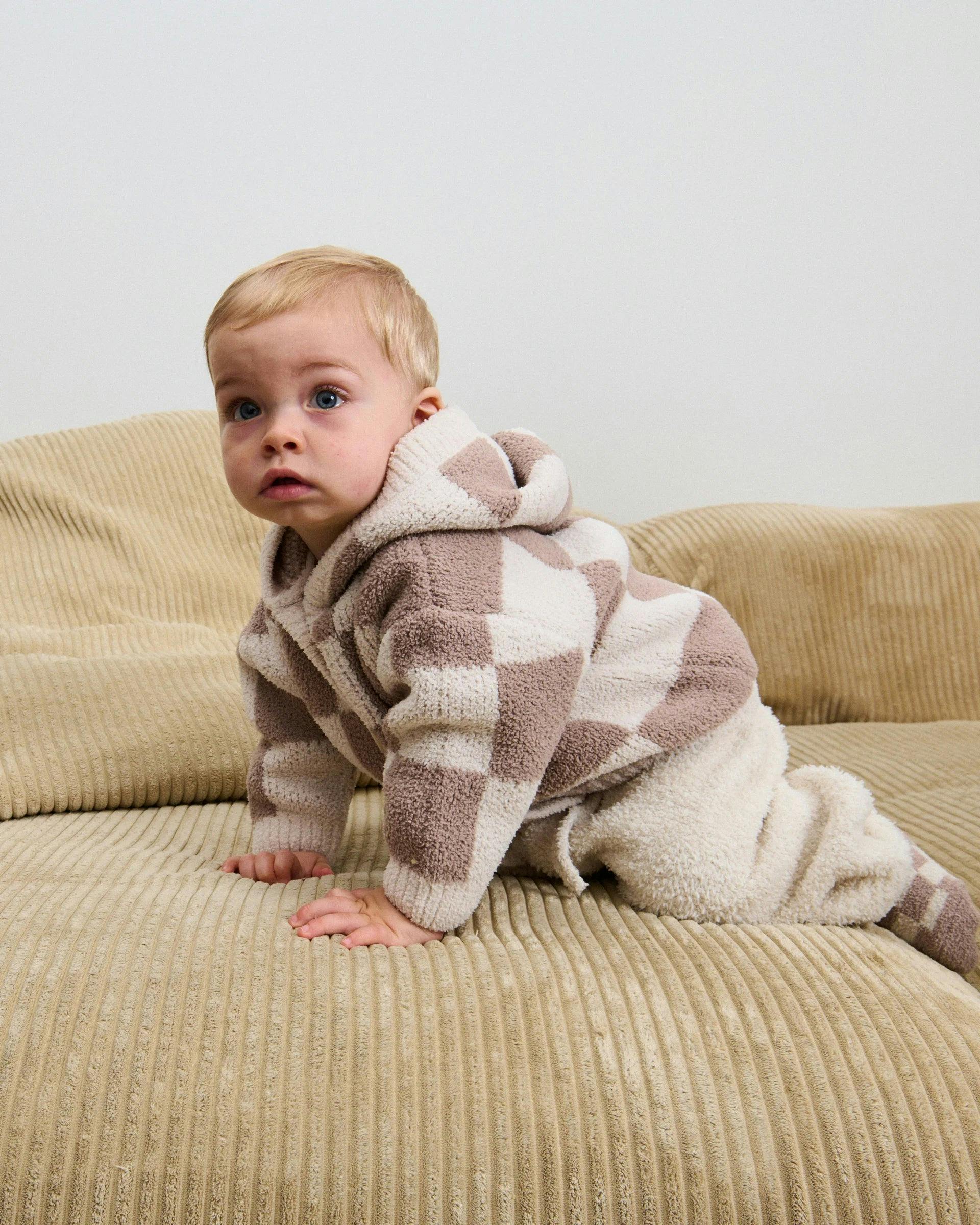 Hooded Cardigan • Checkers Fuzzy