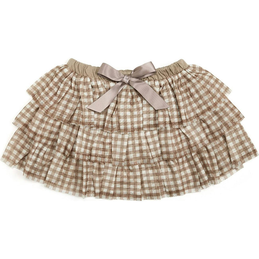 Gingham Printed Tulle Tiered Tutu
