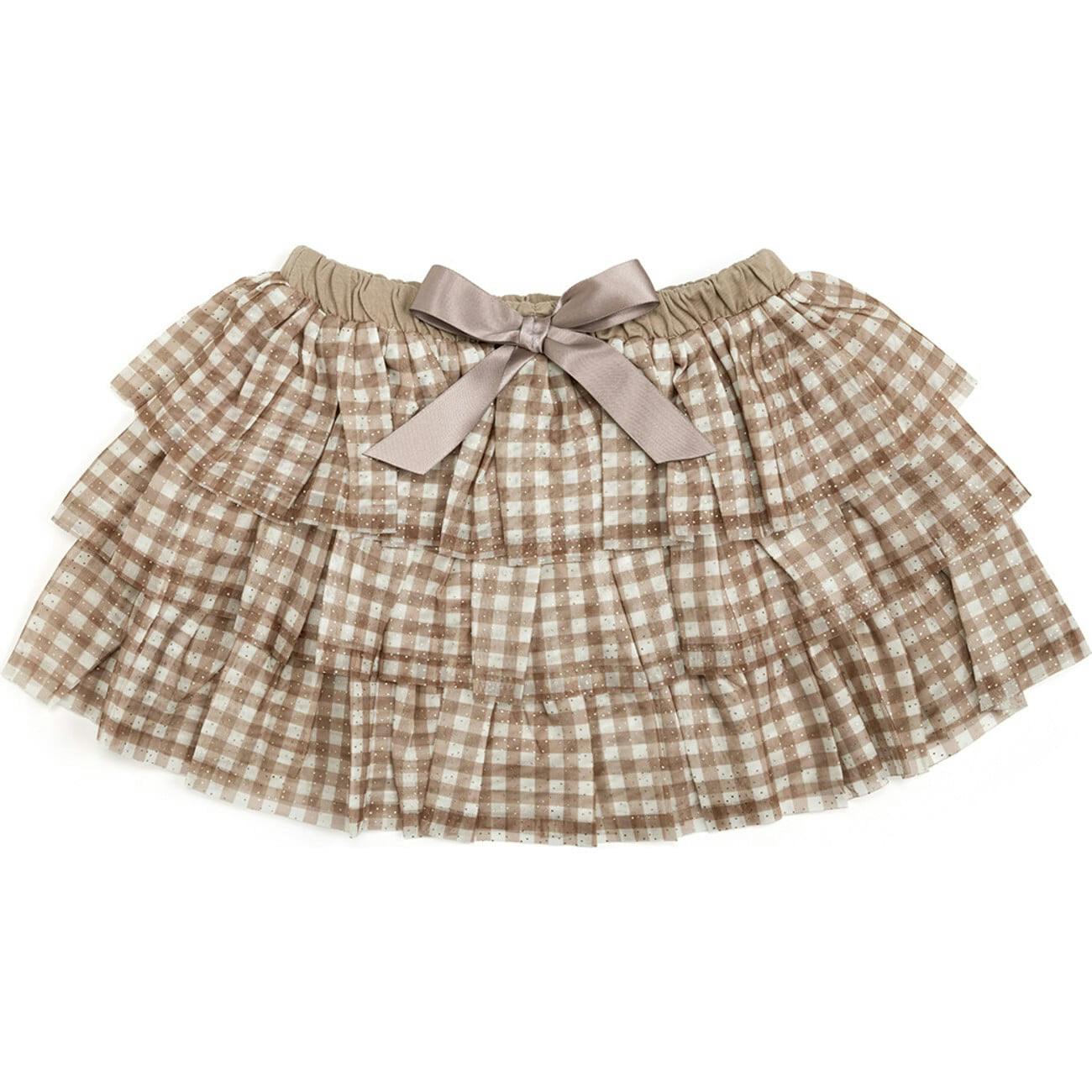 Gingham Printed Tulle Tiered Tutu
