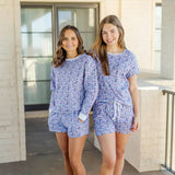 Janann Women's Sweatshirt Short Set Blackberry Floral