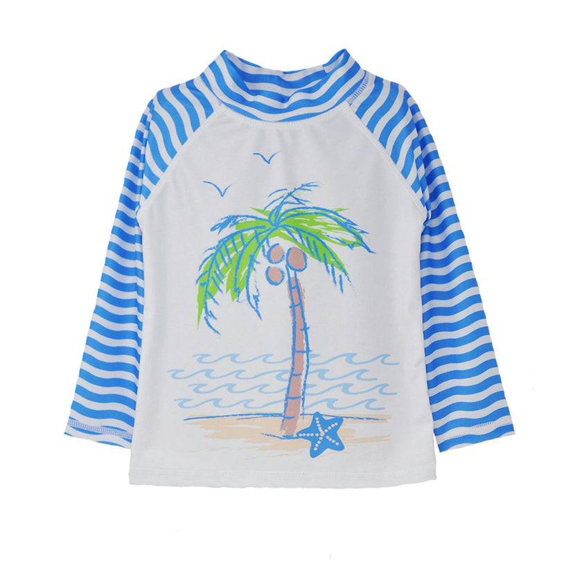 UPF 50+ Graphic Rash Guard Swim Top - G