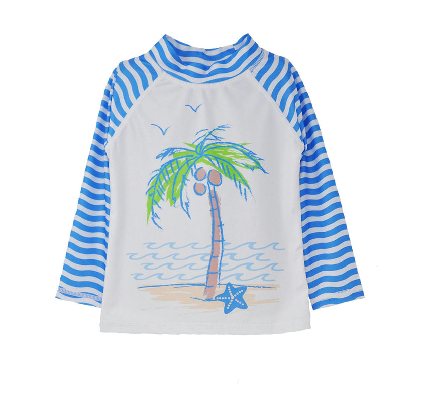 UPF 50+ Graphic Rash Guard Swim Top - G