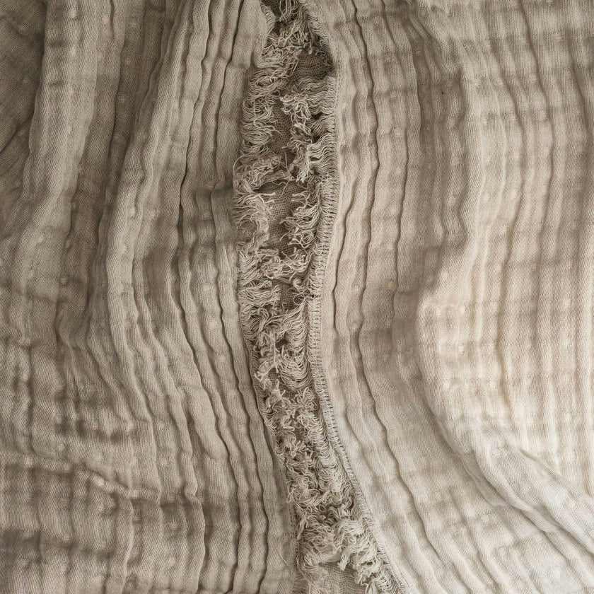 Multi-Layer Dove Grey Ombre Muslin Cotton Baby Blanket