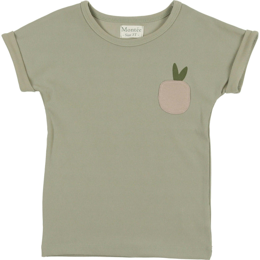 Boys Ribbed Berry Short Sleeve Shirt