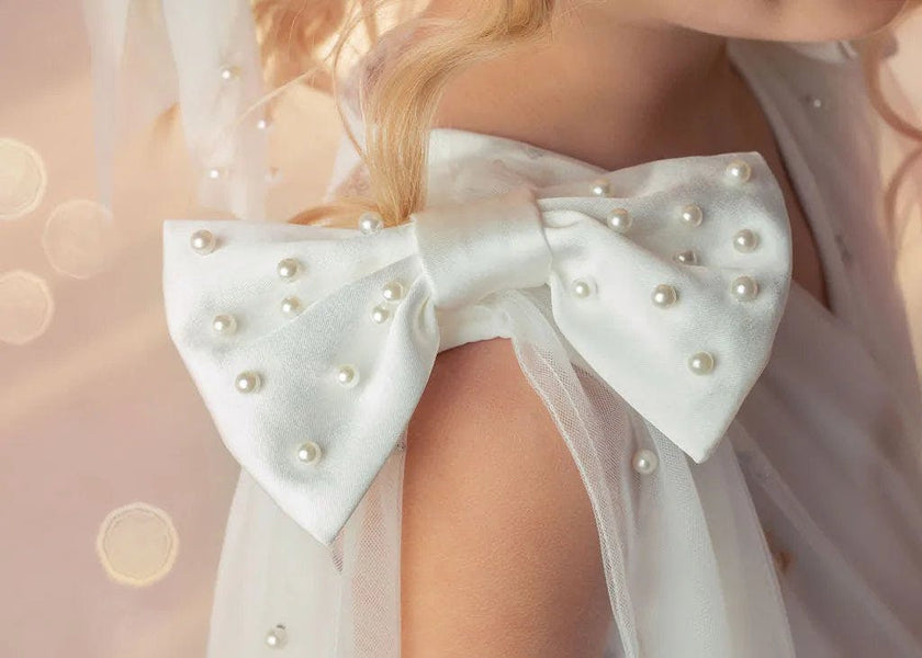 Stardust Embroidered White Tulle Party Dress