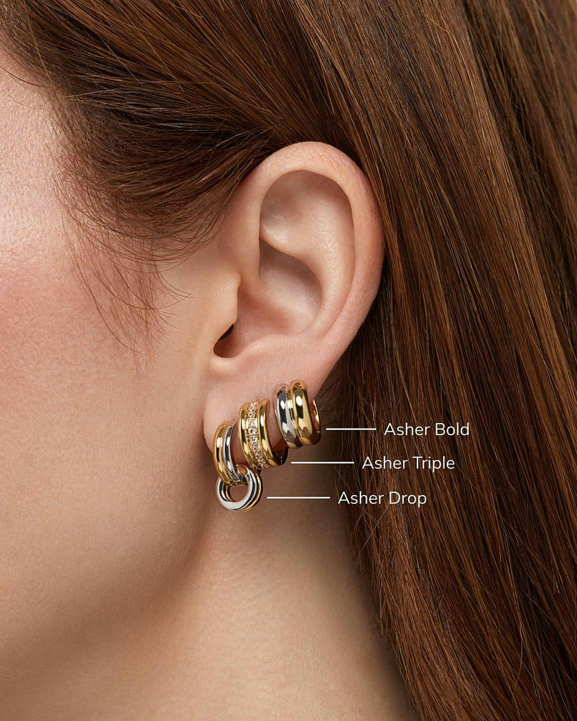 Huggie Earrings - Asher Drop