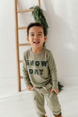 Boys Long Sleeve Tee in Snow Day