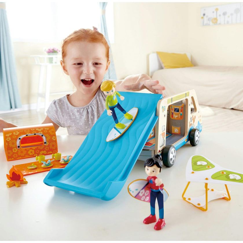 Adventure Camper Van Playset W/ Action Figures & Accessories