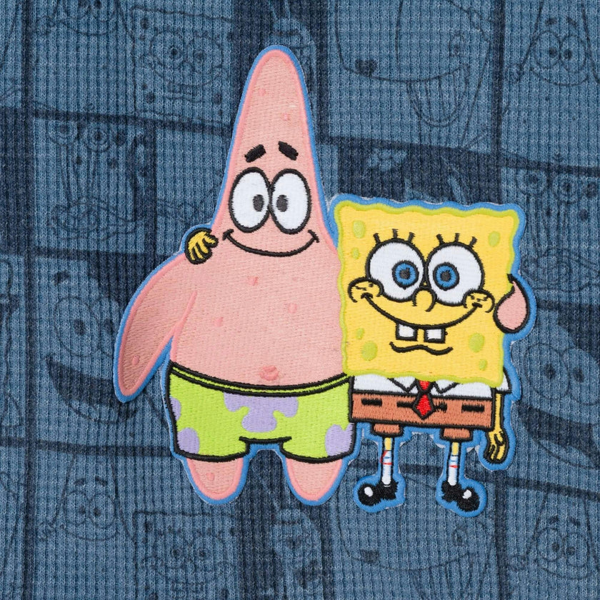 SpongeBob SquarePants™ x Andy & Evan® | Kids  Stone-Washed Waffle Hooded Tee with Friends Label