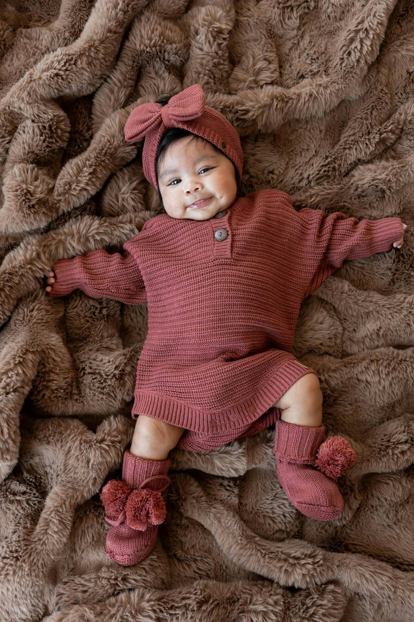 Chunky Knit Romper in Ember